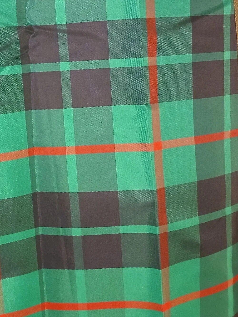 TARTAN GREEN FABRIC 5 3/4 YARDS X 49 INCHES